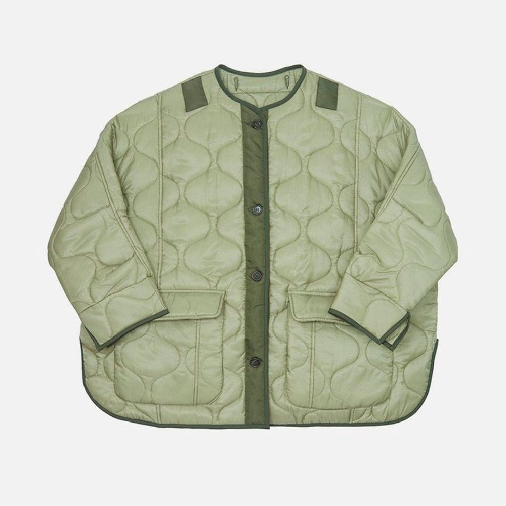Teddy Quilted Jacket - Moss Green